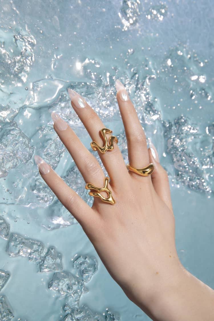 asymmetrical gold ring - Image 5