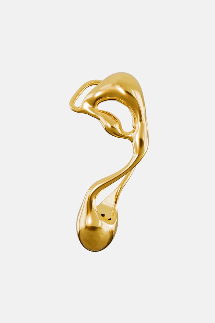 Gold Asymmetrical Liquid Earring