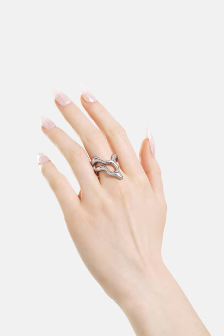 asymmetrical silver ring - Image 2