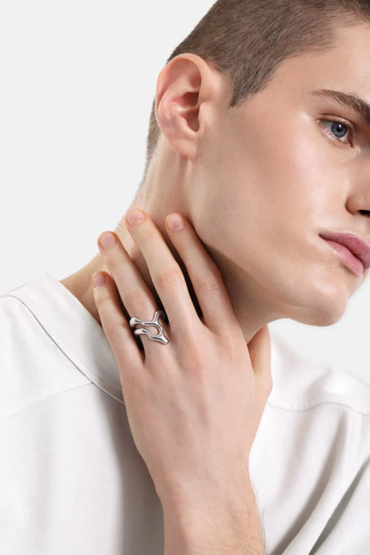 asymmetrical silver ring - Image 3