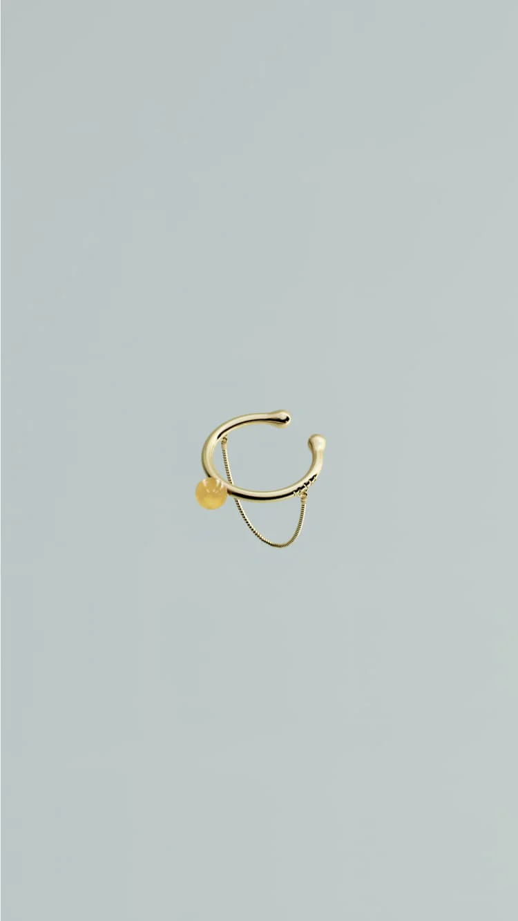 Gold Nail Ring with Chain - Image 4