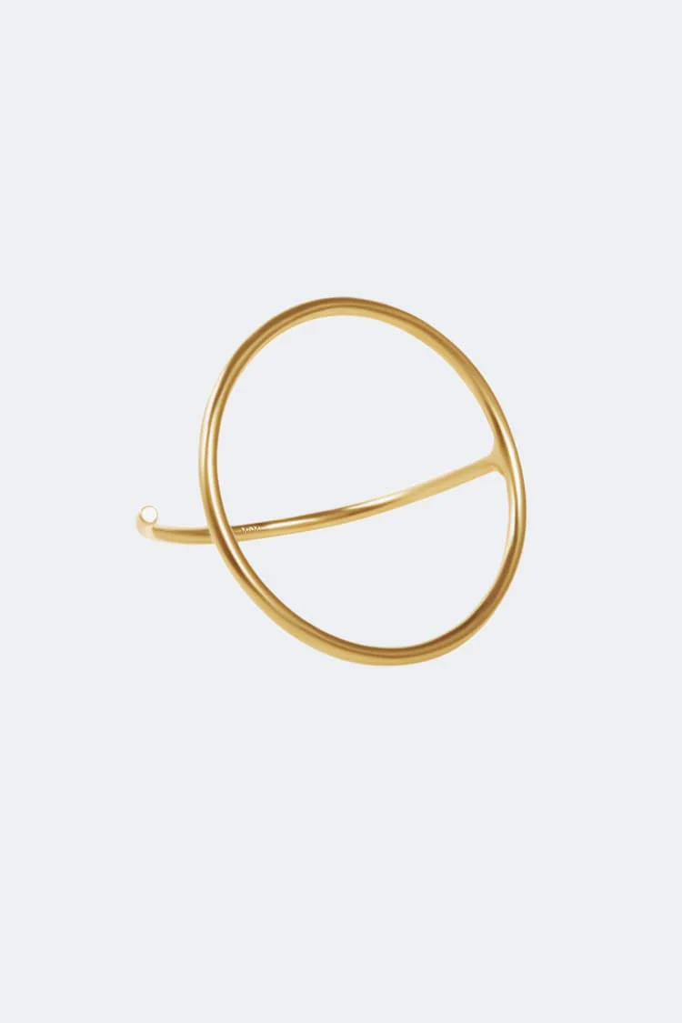Gold Bangle with Large Circle - Image 4