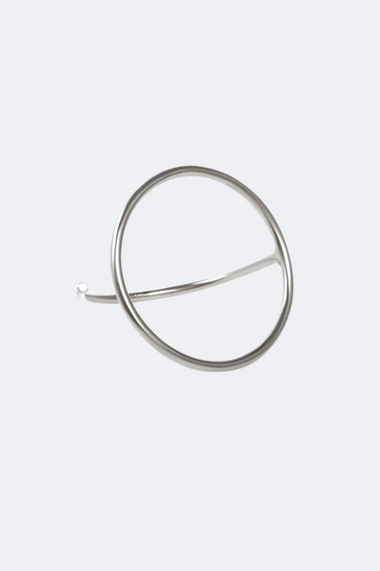 Silver Bangle with Large Circle - Image 3