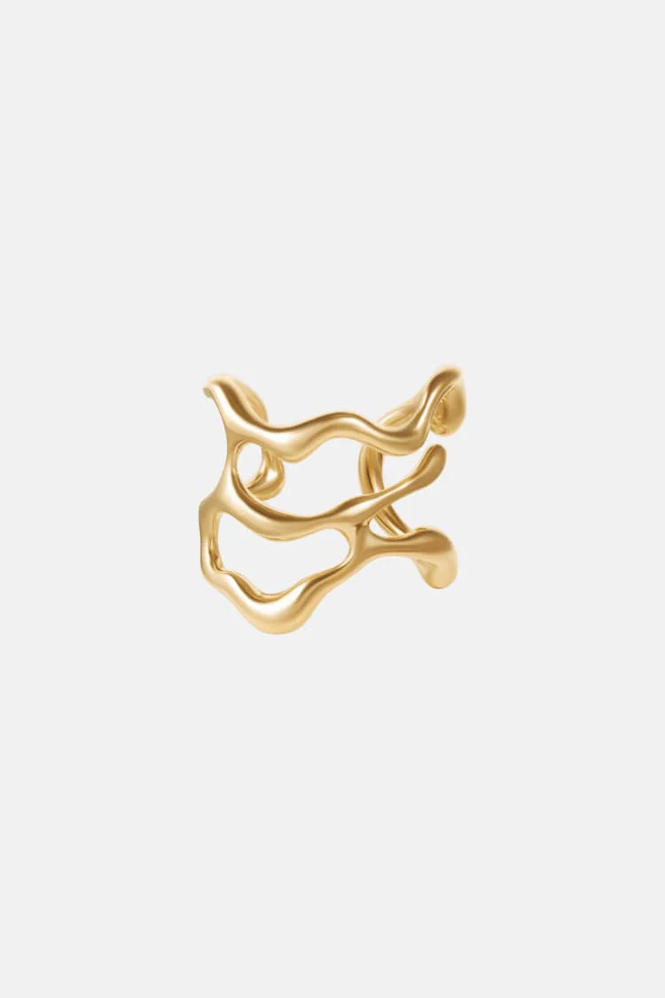 bold asymmetrical gold bangle - Image 6