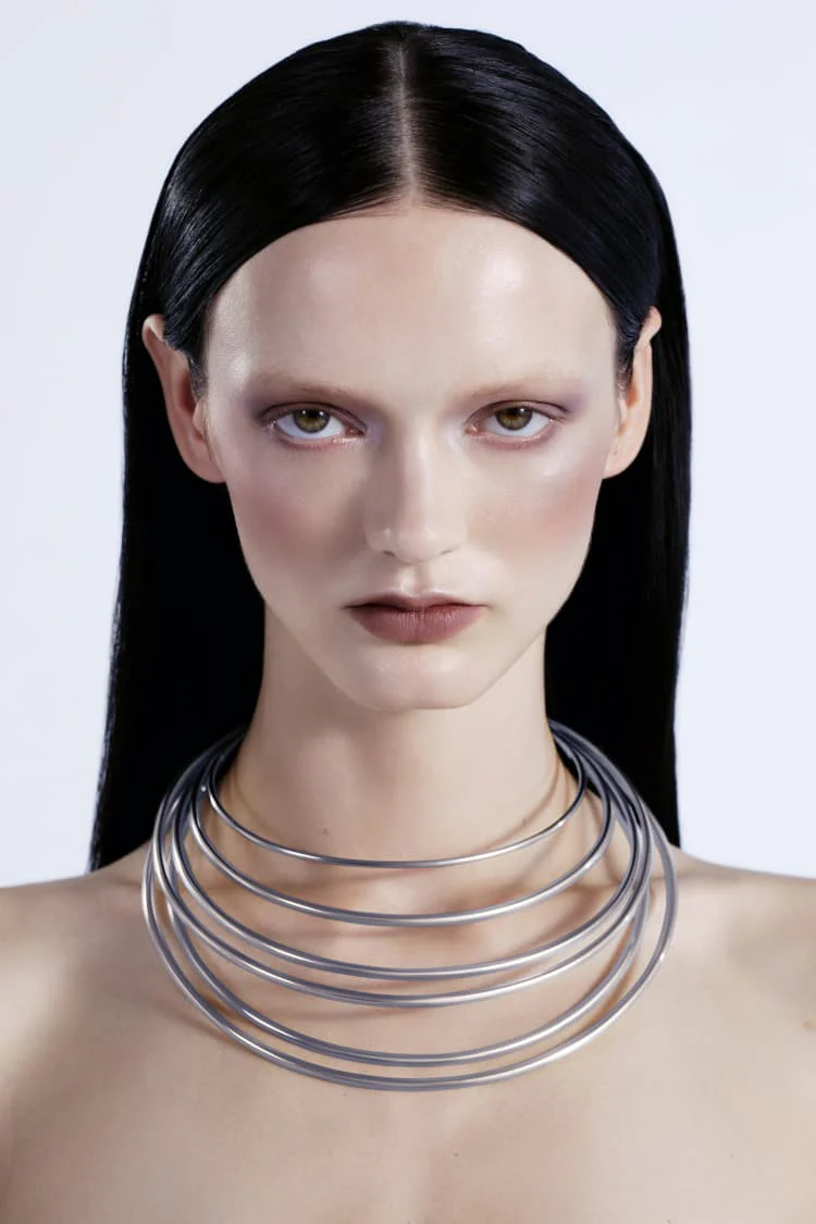 Silver Bold Choker Coil