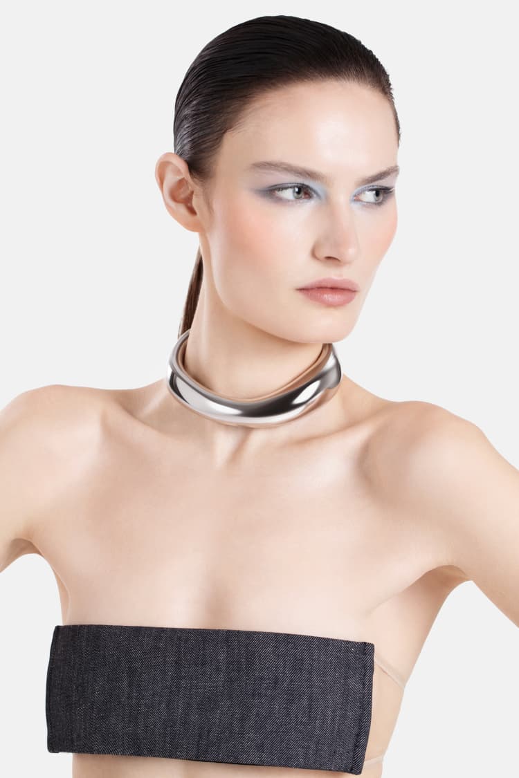 Bold Choker in Silver - Image 3