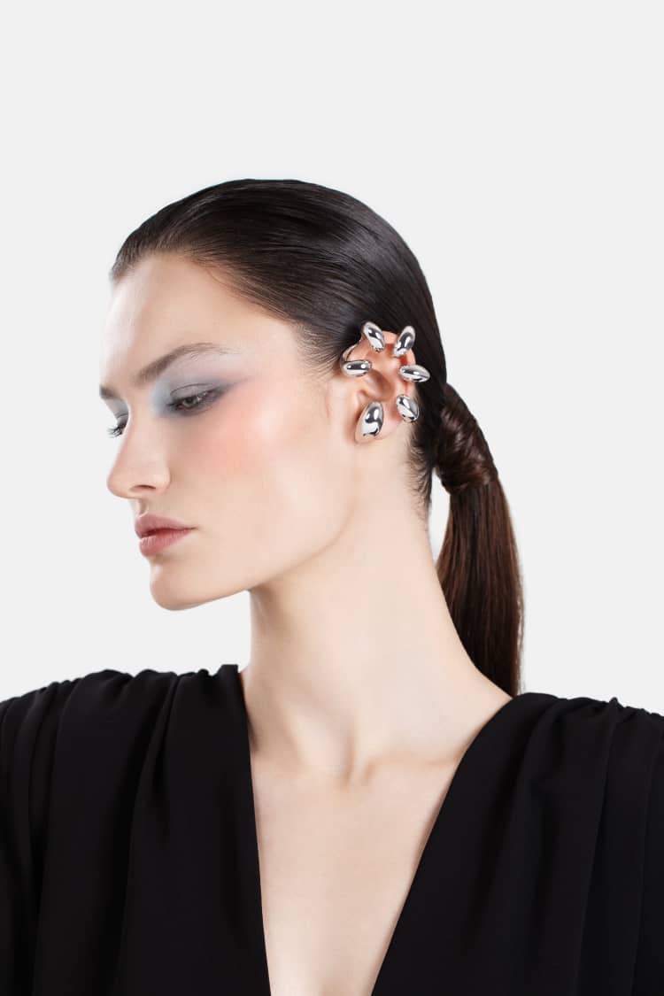 Bold Multi Ear Cuff in Silver - Image 2