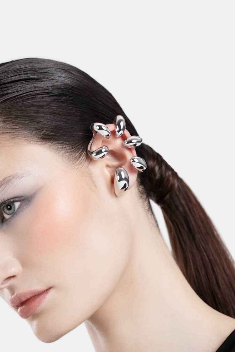 Bold Multi Ear Cuff in Silver - Image 3
