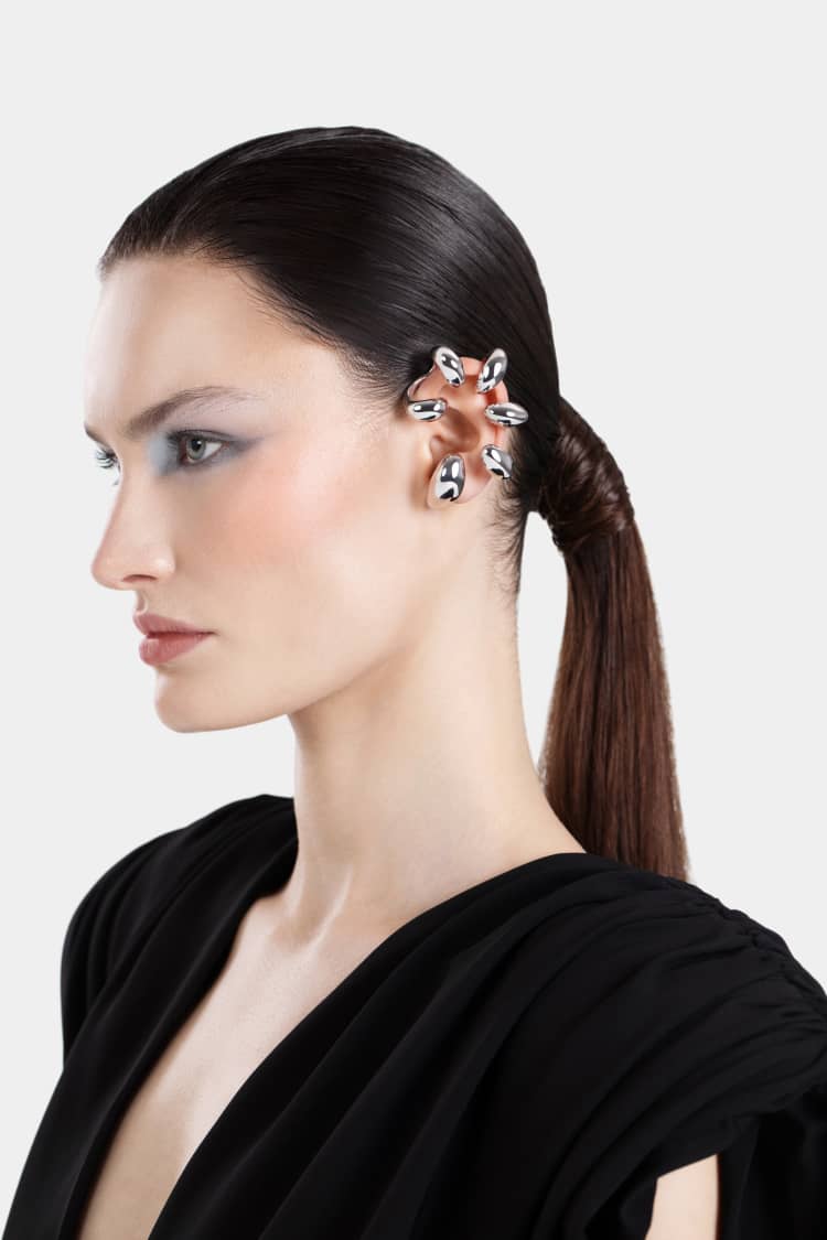 Bold Multi Ear Cuff in Silver - Image 4