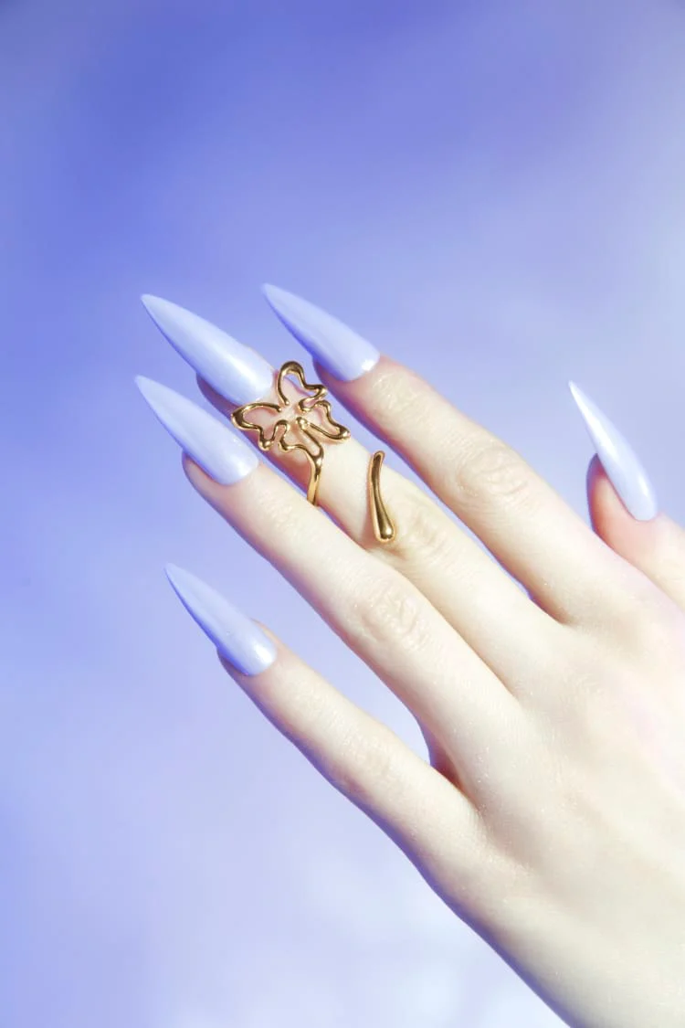 Gold Butterfly Nail Midi Ring