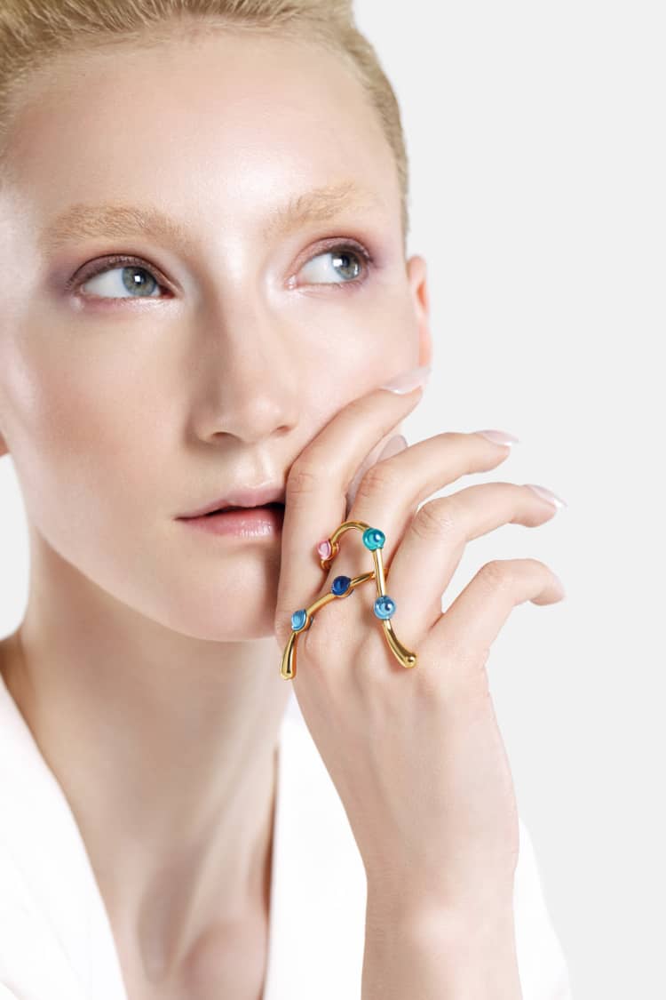 Casa Batlló asymmetric ring in gold