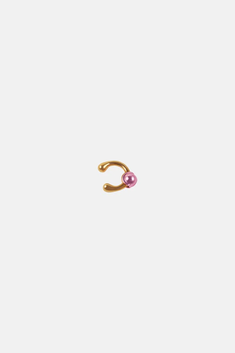 Casa Batlló huggie earcuff in gold and rose - Image 5