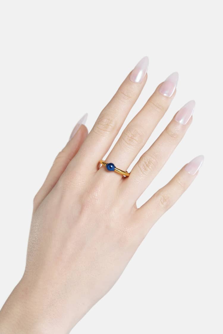 Casa Batlló ring in gold and blue
