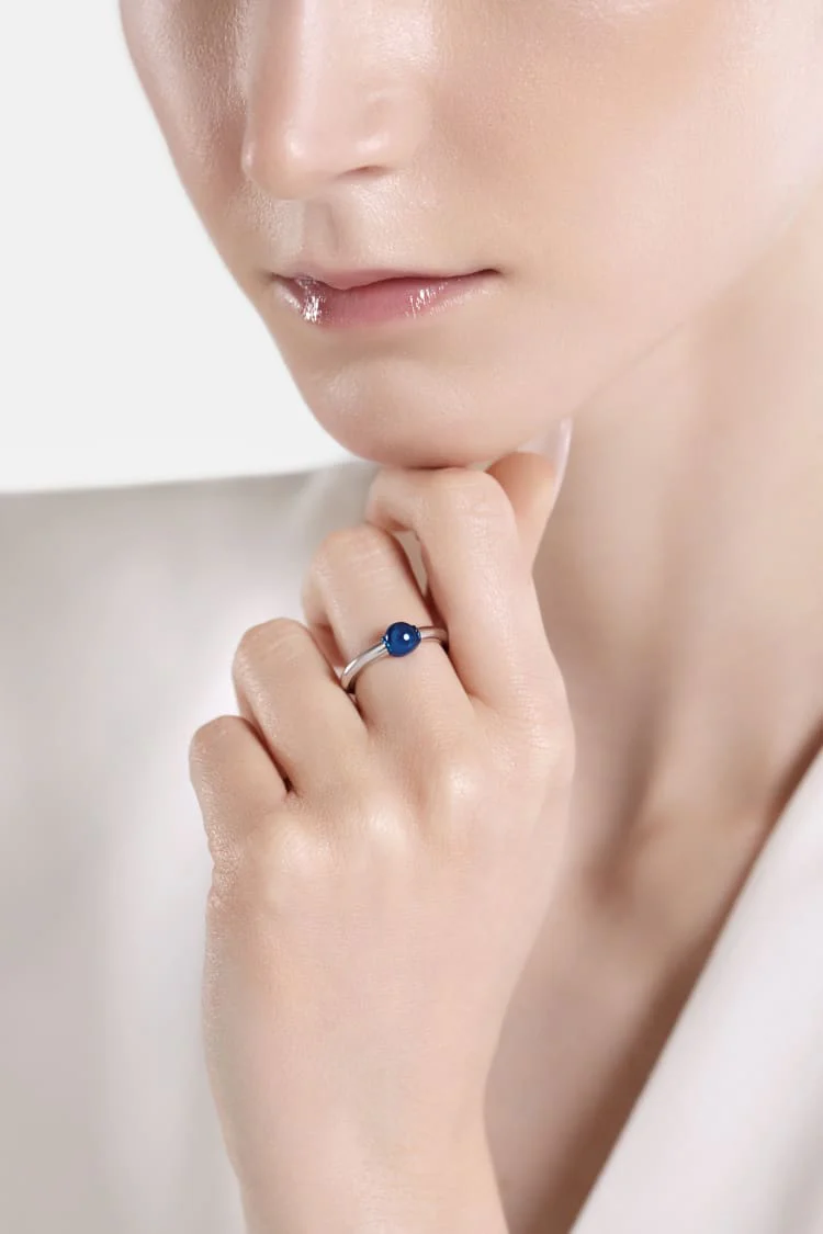 Casa Batlló ring in silver and blue - Image 3