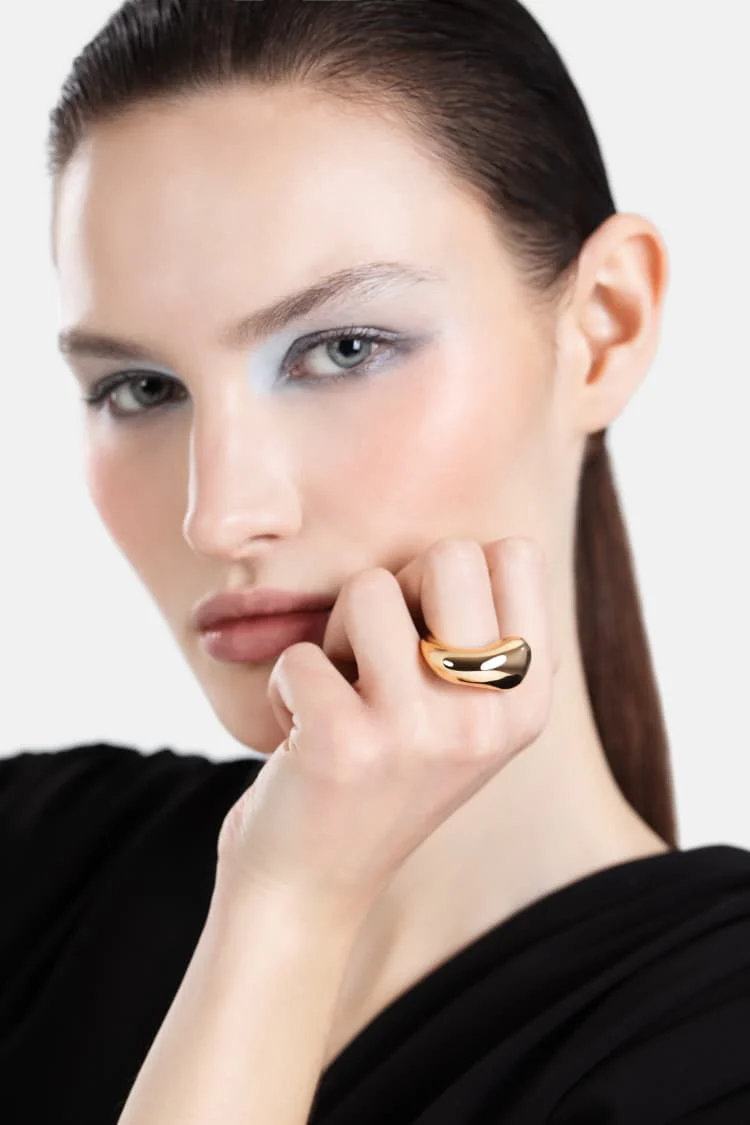 Chunky Sculptural Ring in Gold - Image 2