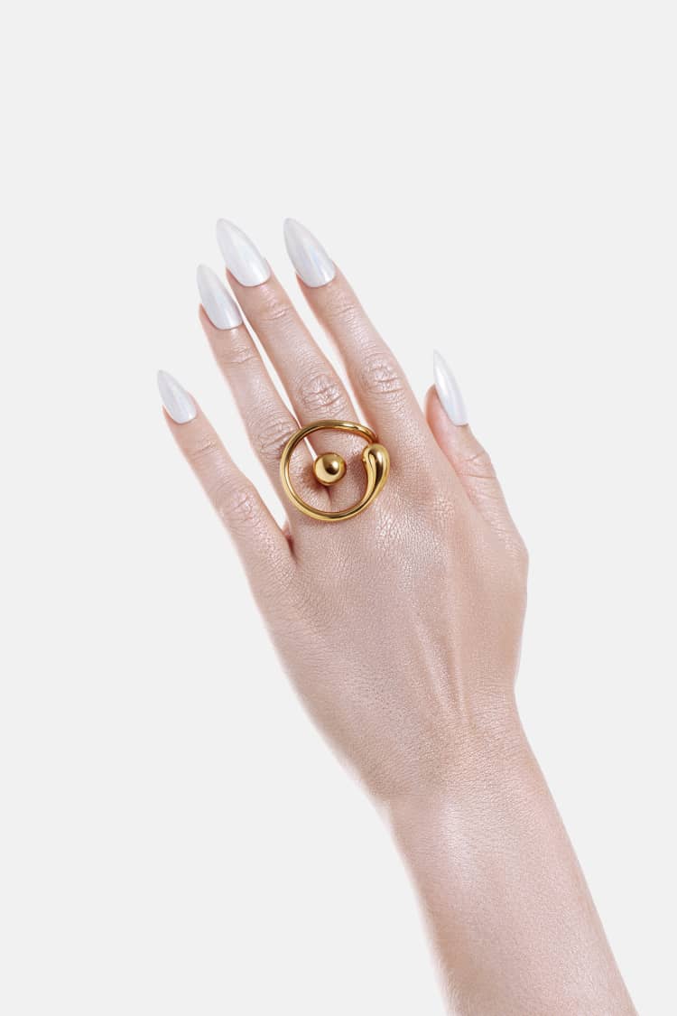 Circular Drop Ring - gold