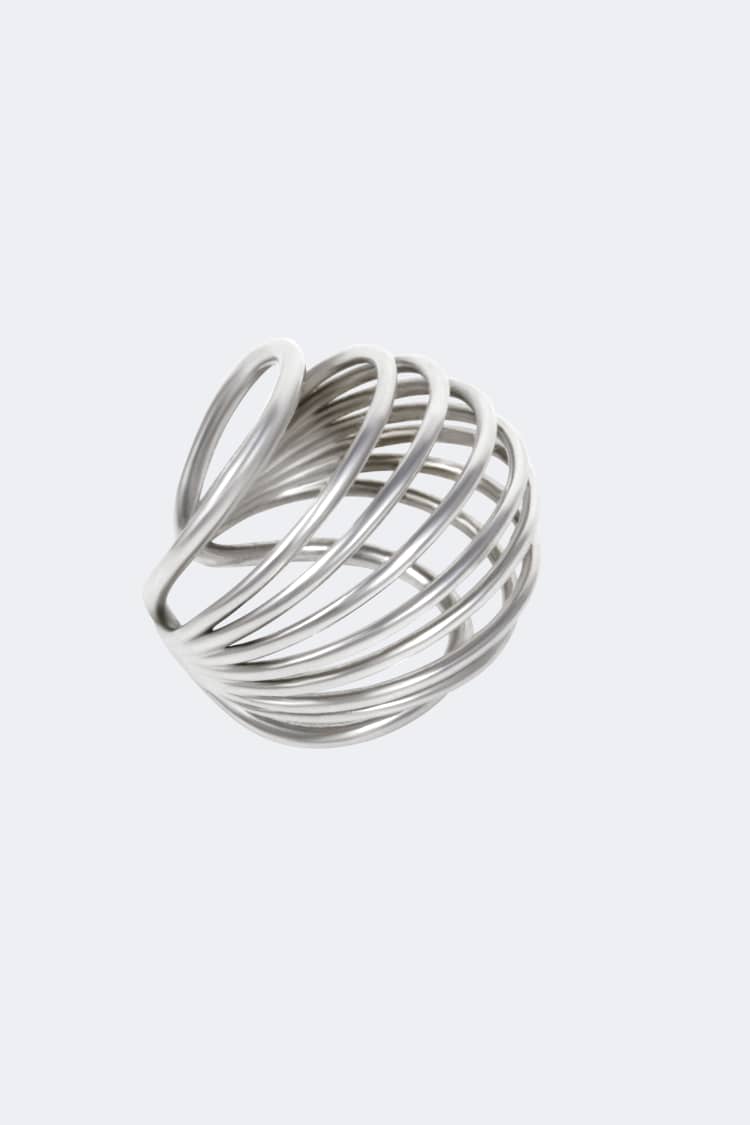 Silver Coil Sphere Ear Cuff - Image 4