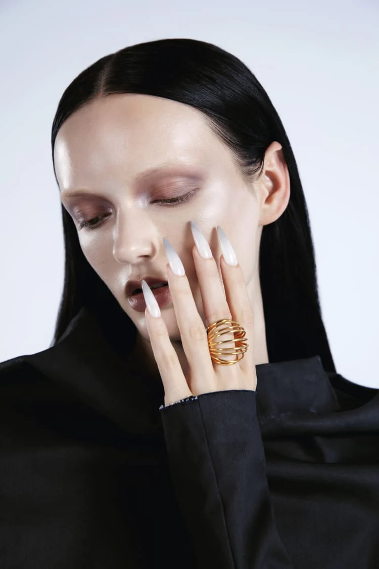 Gold Coil Sphere Ring - Image 3