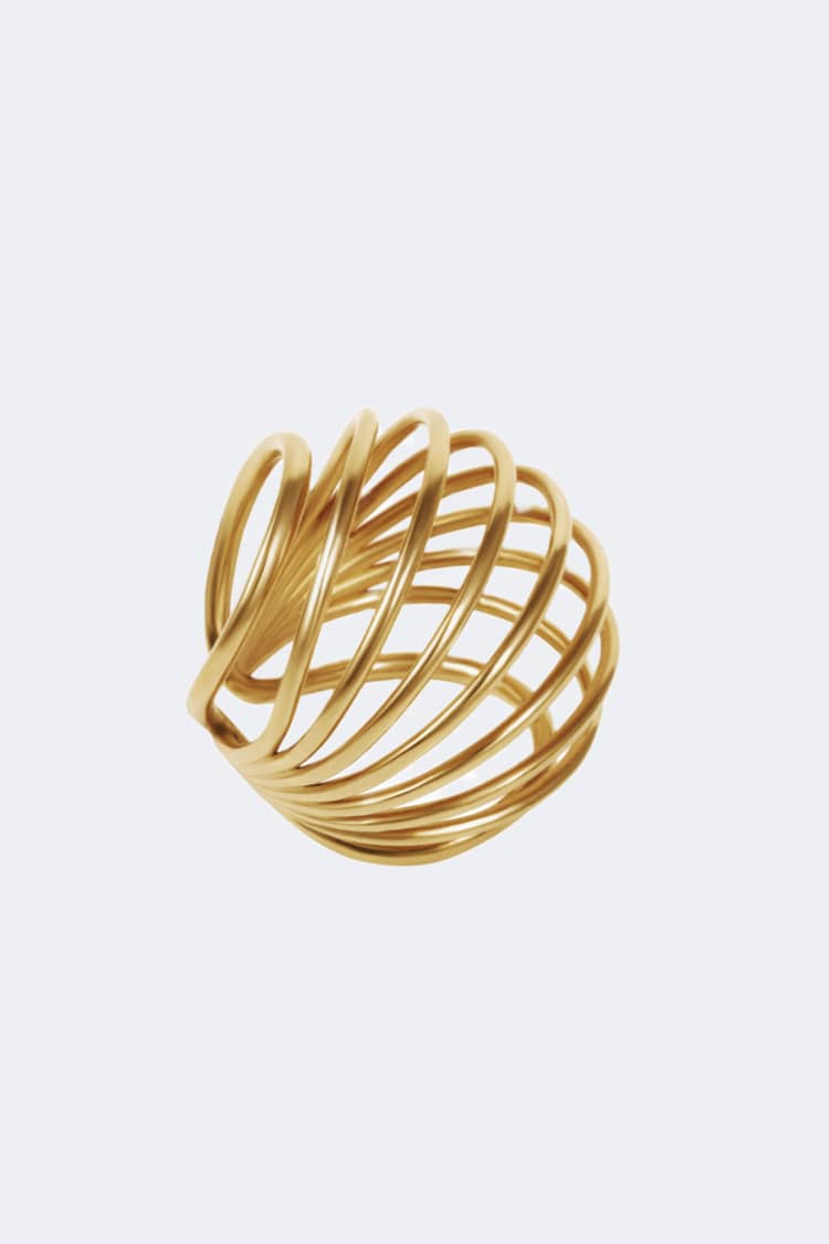 Gold Coil Sphere Ring - Image 4