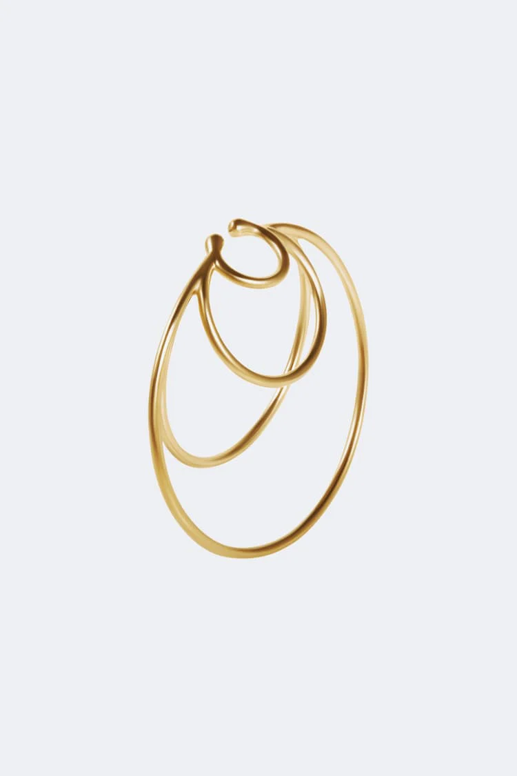 Gold Coils Hoop Ear Cuff