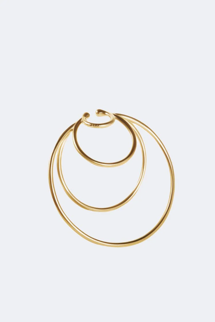 Gold Coils Hoop Ear Cuff - Image 2
