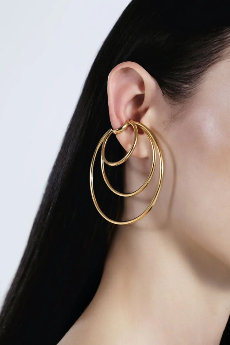 Gold Coils Hoop Ear Cuff - Image 4