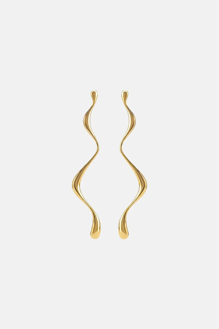 Gold Dangle Liquid Earring - Image 4