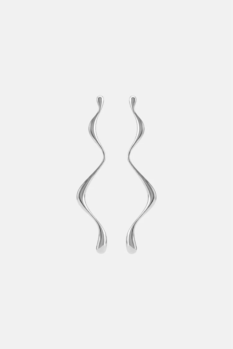 Silver Dangle Liquid Earring
