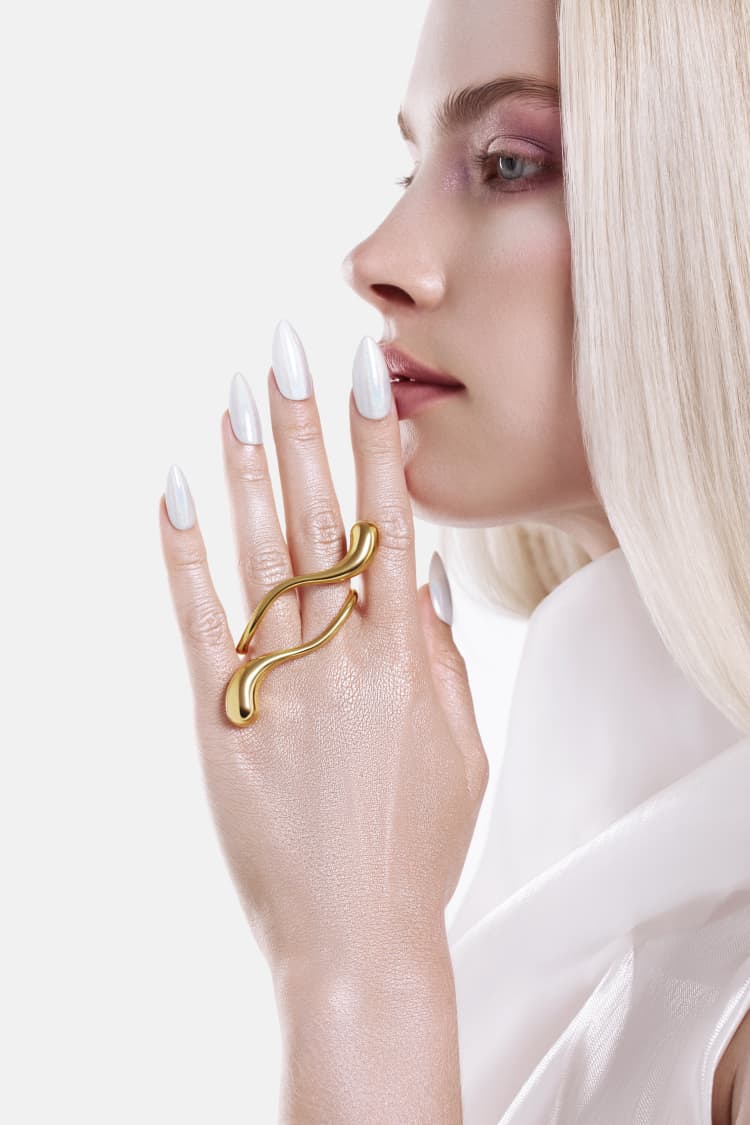 Double-Finger Drop Ring - gold - Image 3