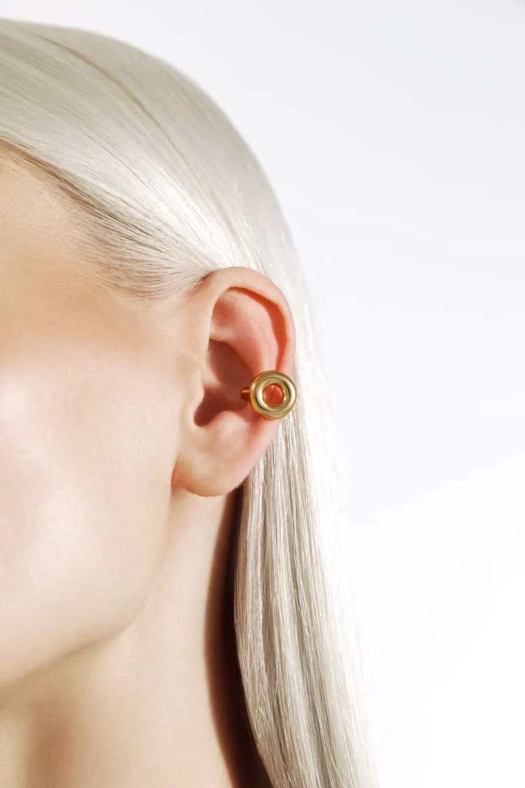 Gold Doughnut Ear Cuff Earring
