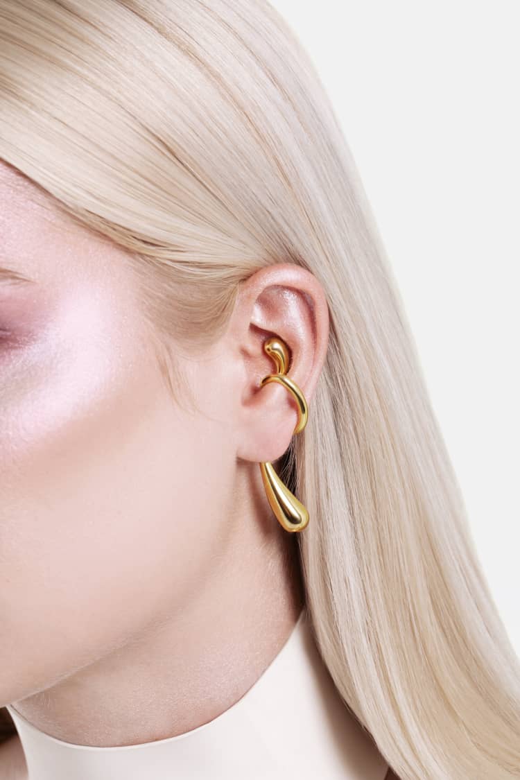 Drop Wrap Ear Cuff - gold - Image 2