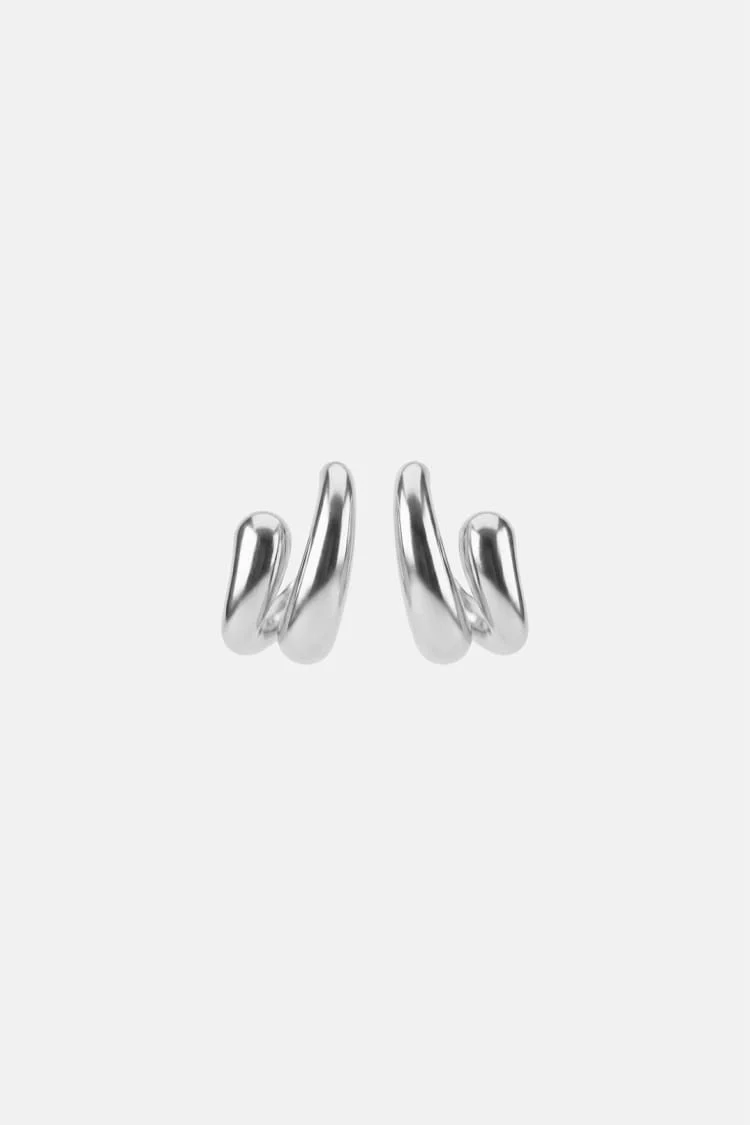 Drop Wrap Earrings - silver