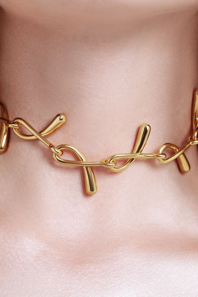 Drops Chain Necklace - gold - Image 5