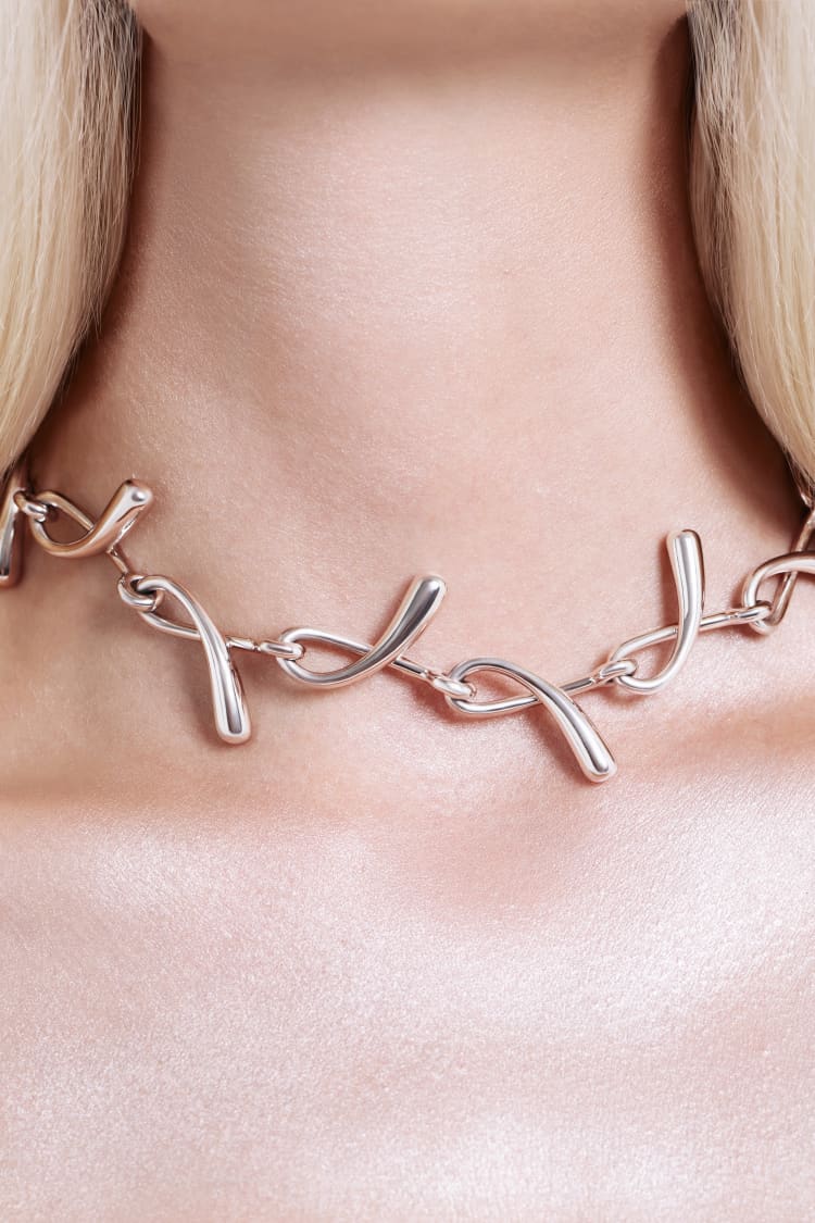 Drops Chain Necklace - silver - Image 4