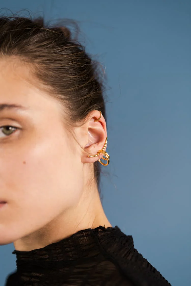 Gold Ear Cuff Jewelry Set - Image 2