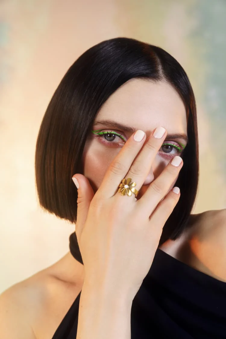 Gold Floral Ring - Image 2
