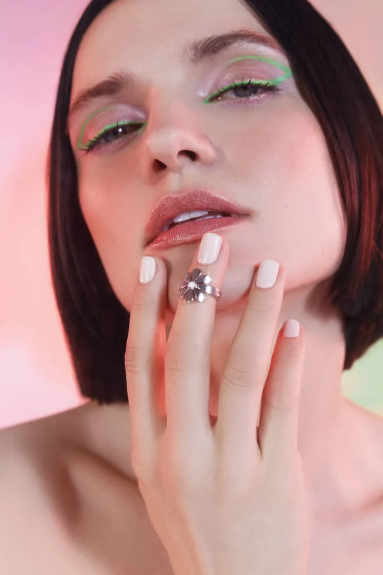 Silver Flower Midi Ring - Image 2