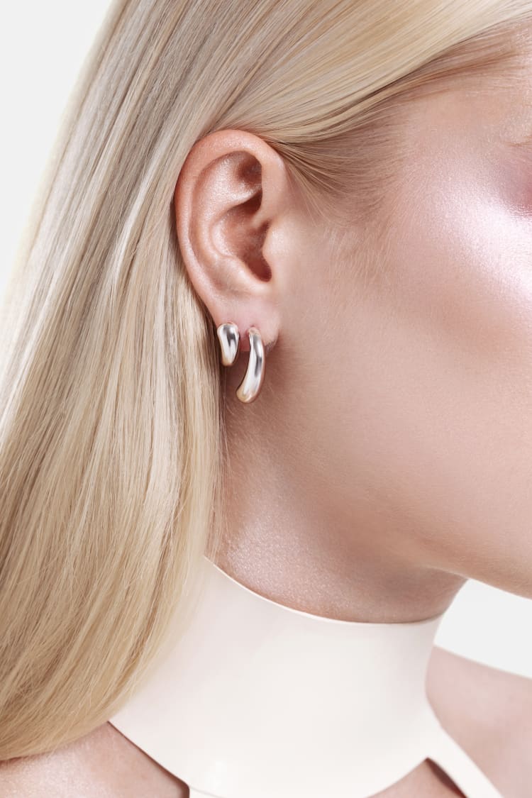 Fluid Drop Earrings - silver - Image 2