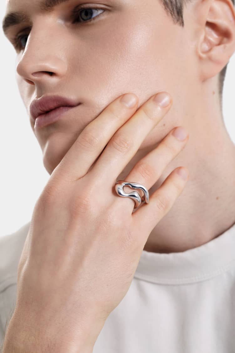 freeform silver ring