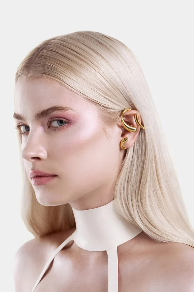 Full Ear Drops Ear Cuff - gold