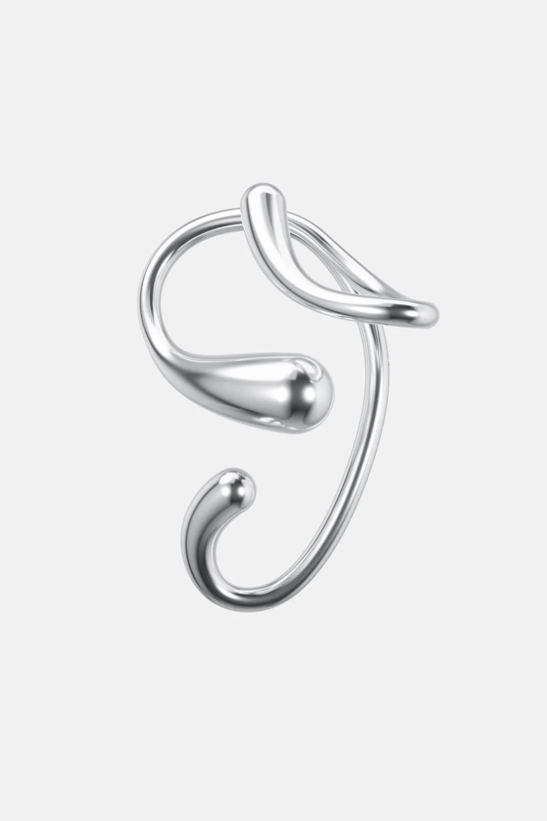 Full Ear Drops Ear Cuff - silver