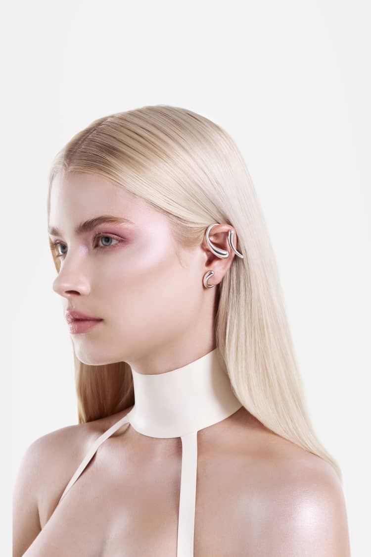 Full Ear Drops Ear Cuff - silver - Image 3