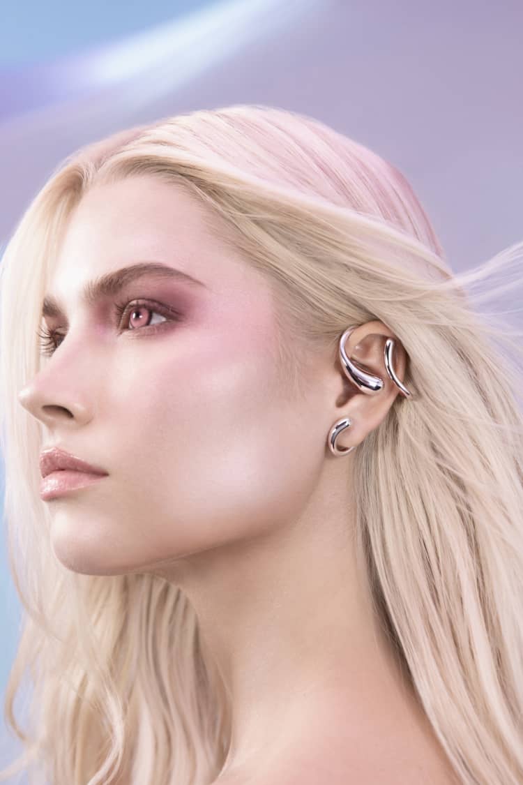 Full Ear Drops Ear Cuff - silver - Image 4
