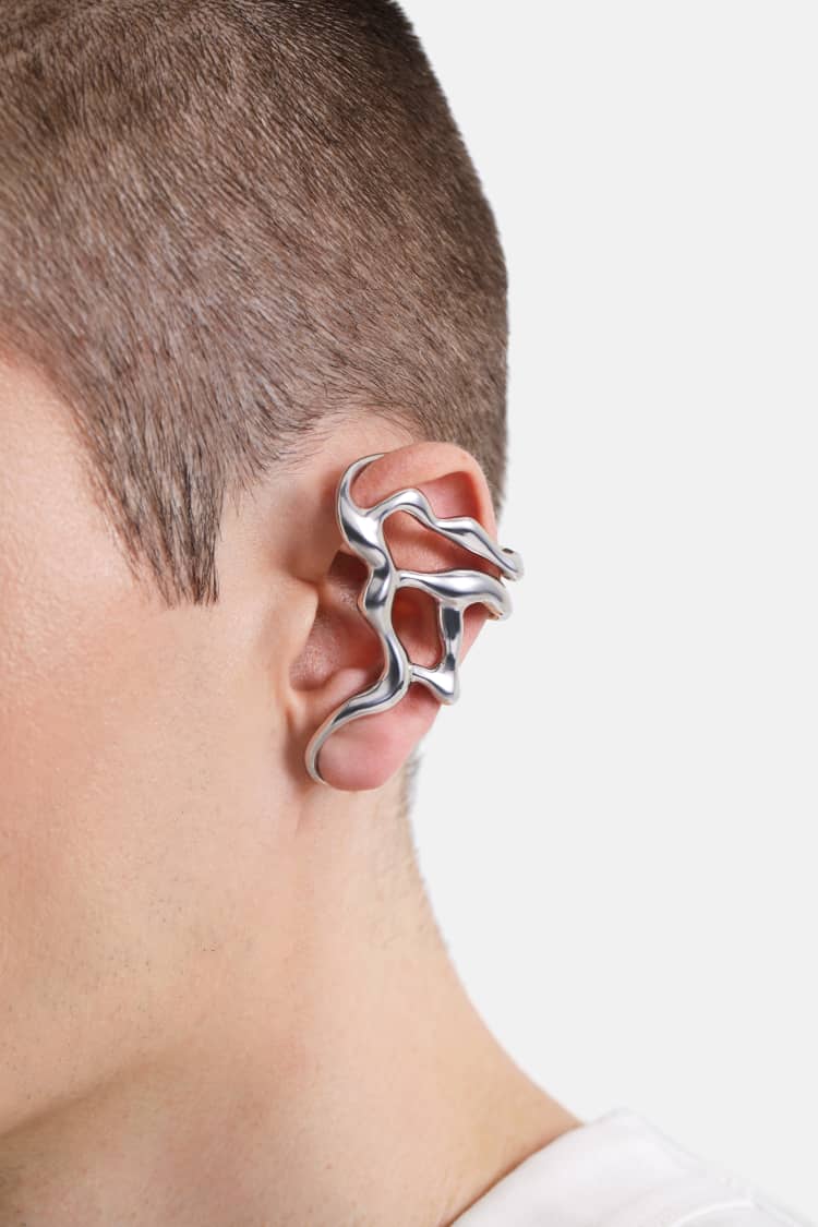 full ear liquid earcuff in silver