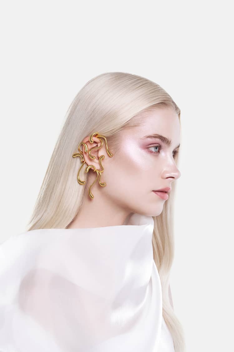 Full Ear Multi-Drop Ear Cuff - gold - Image 3