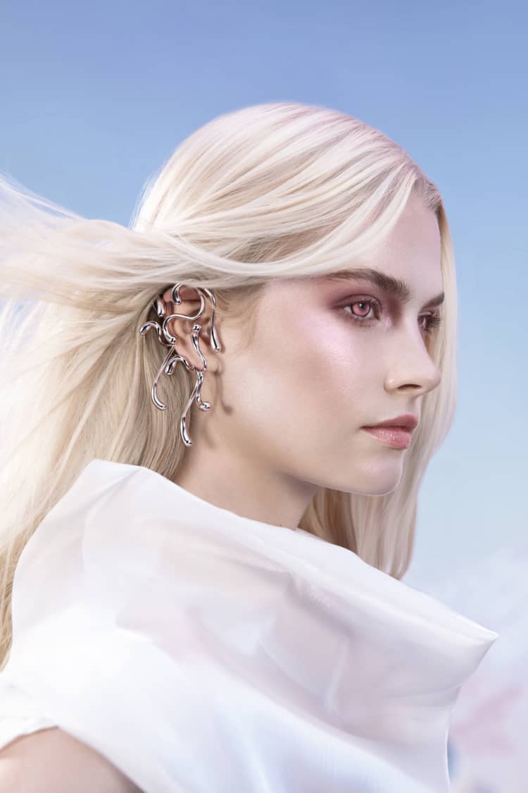 Full Ear Multi-Drop Ear Cuff - silver - Image 2