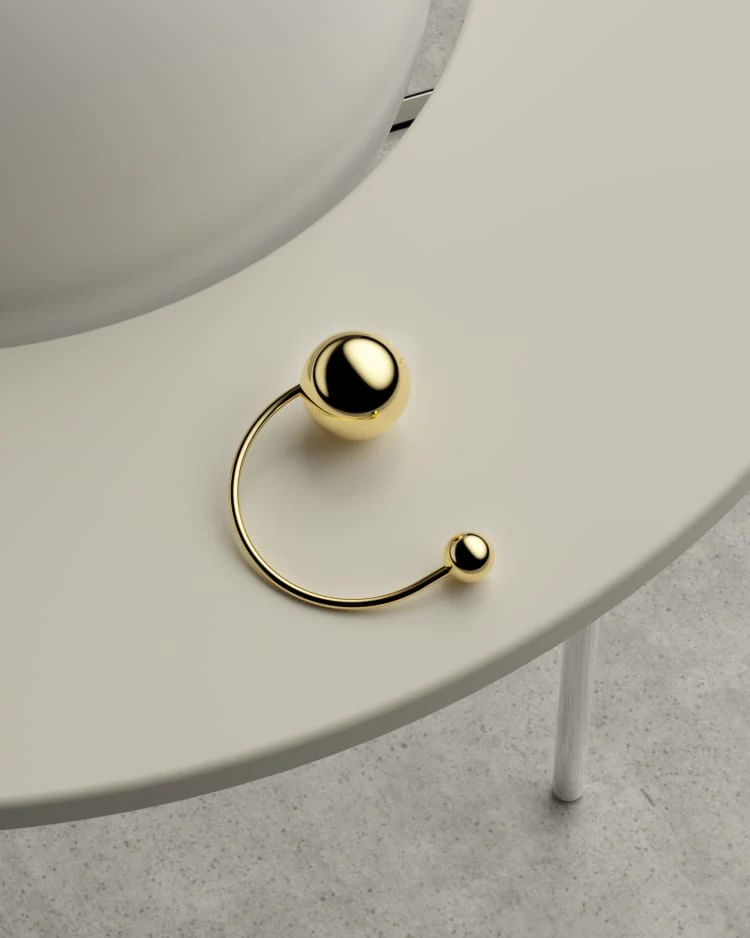 Gold Ball Ear Cuff - Image 3
