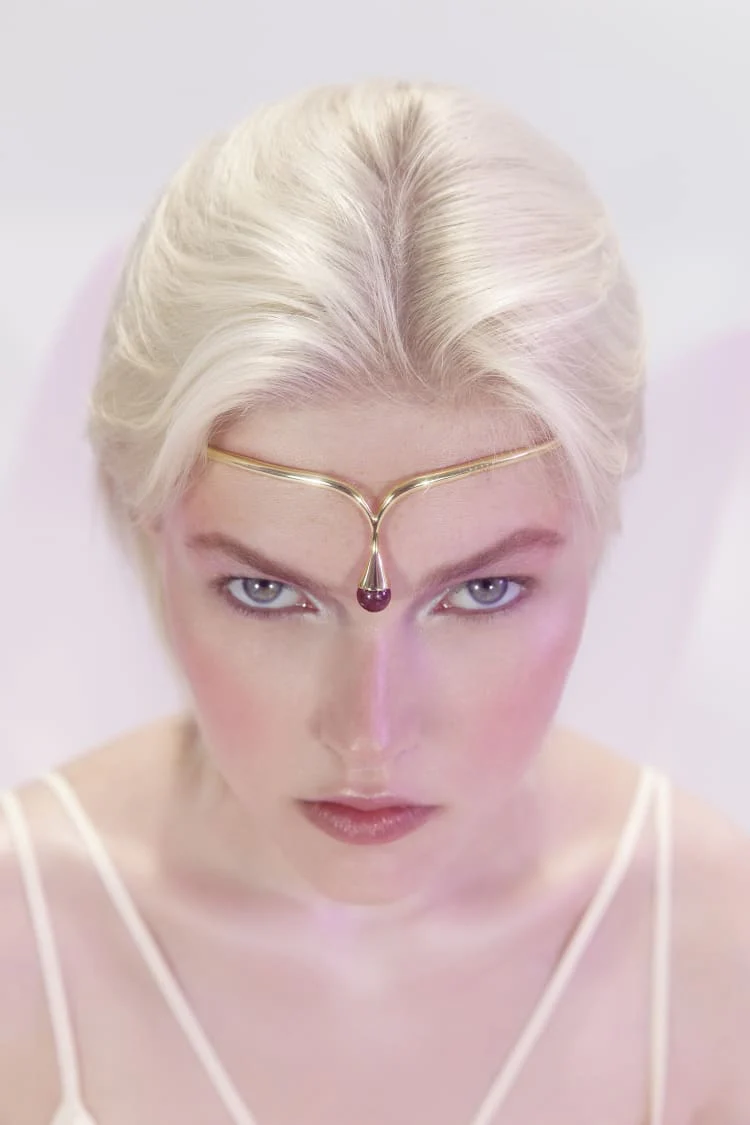 Gold Headpiece with Amethyst - Image 3