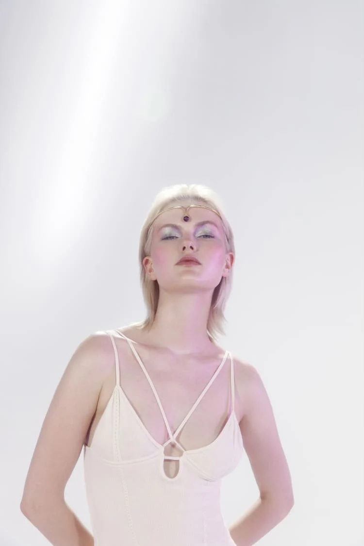 Gold Headpiece with Amethyst - Image 5