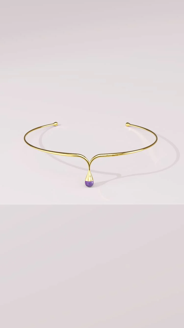 Gold Headpiece with Amethyst - Image 6